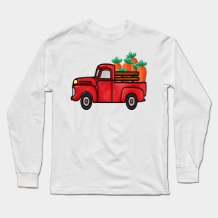 RED Truck Easter Carrots Long Sleeve T-Shirt